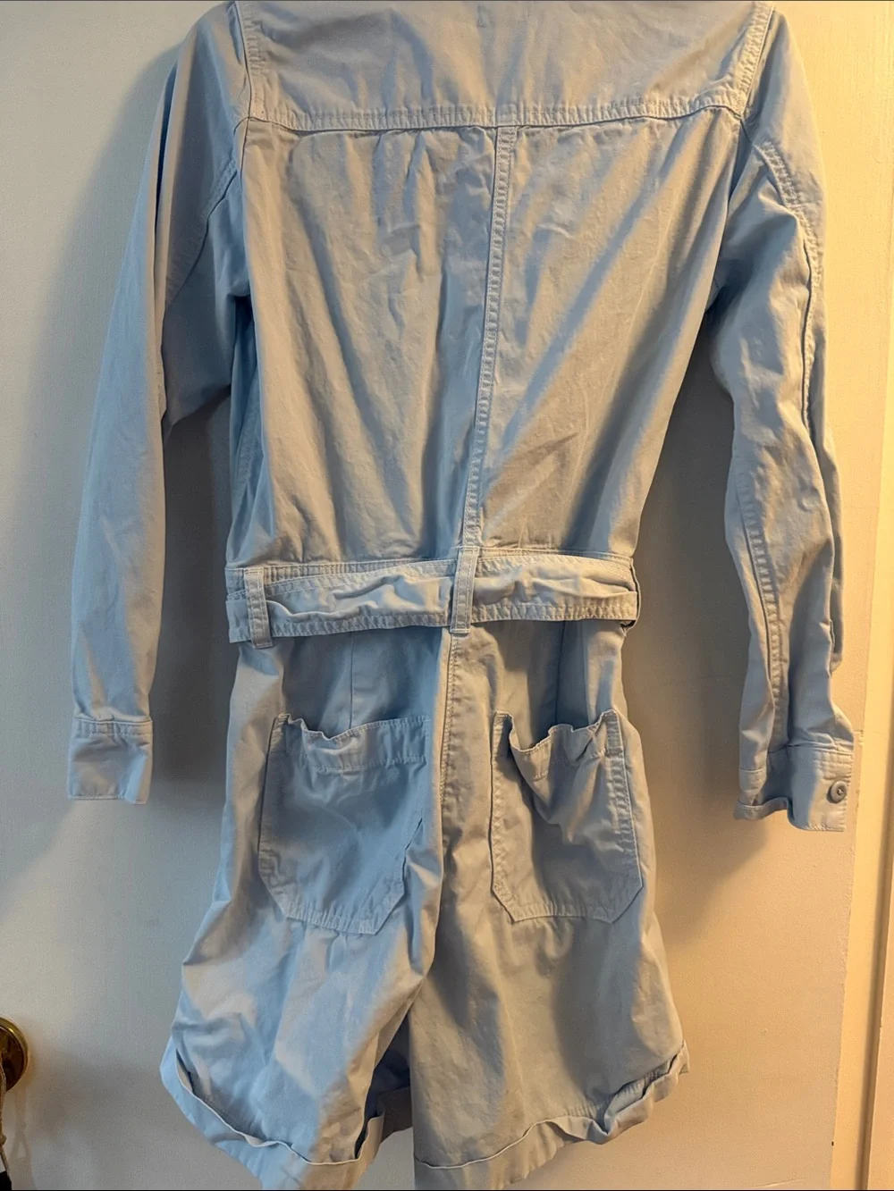 J. Crew Light Blue Cotton Utility Romper